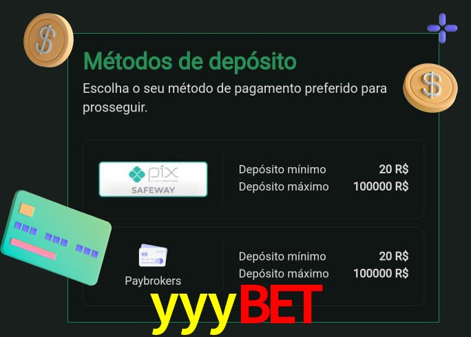 O cassino yyybet oferece uma grande variedade de métodos de pagamento